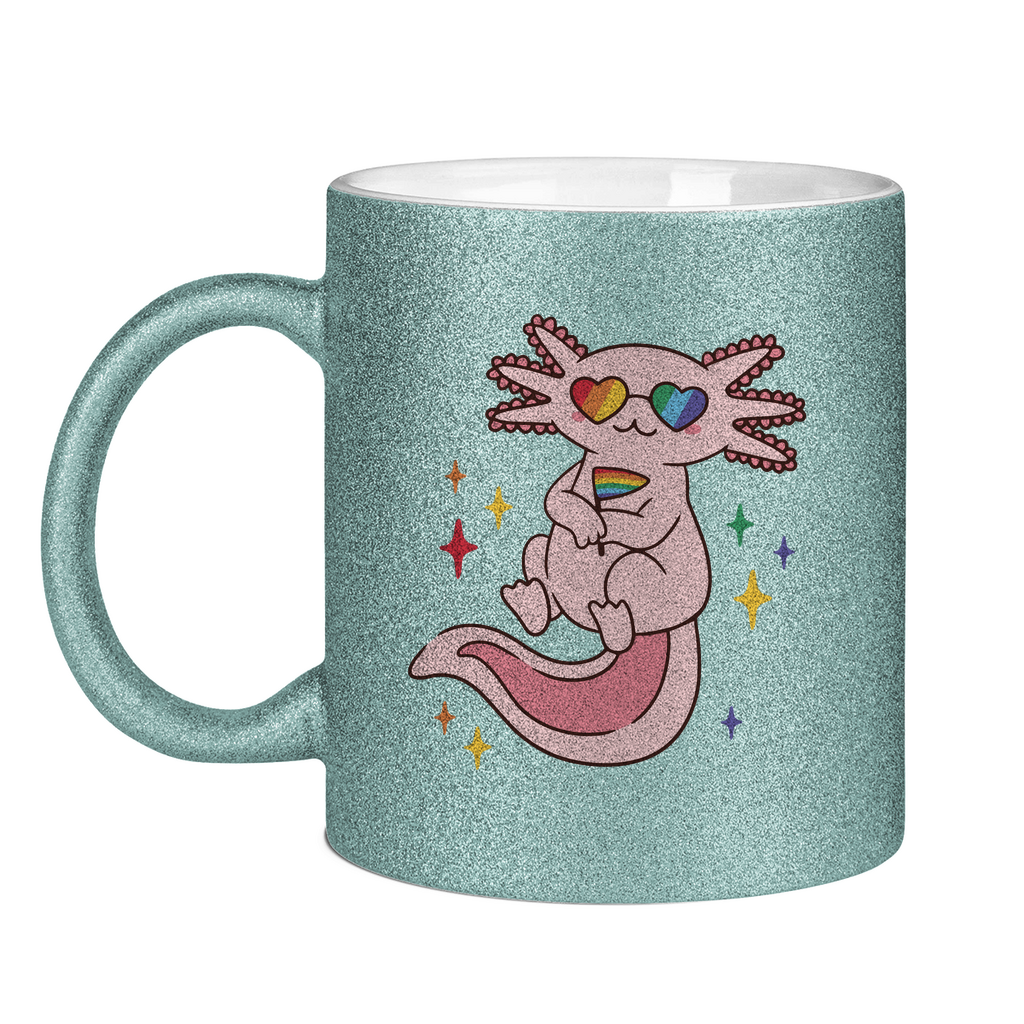 Pride Axolotl Tasse (glitzer)