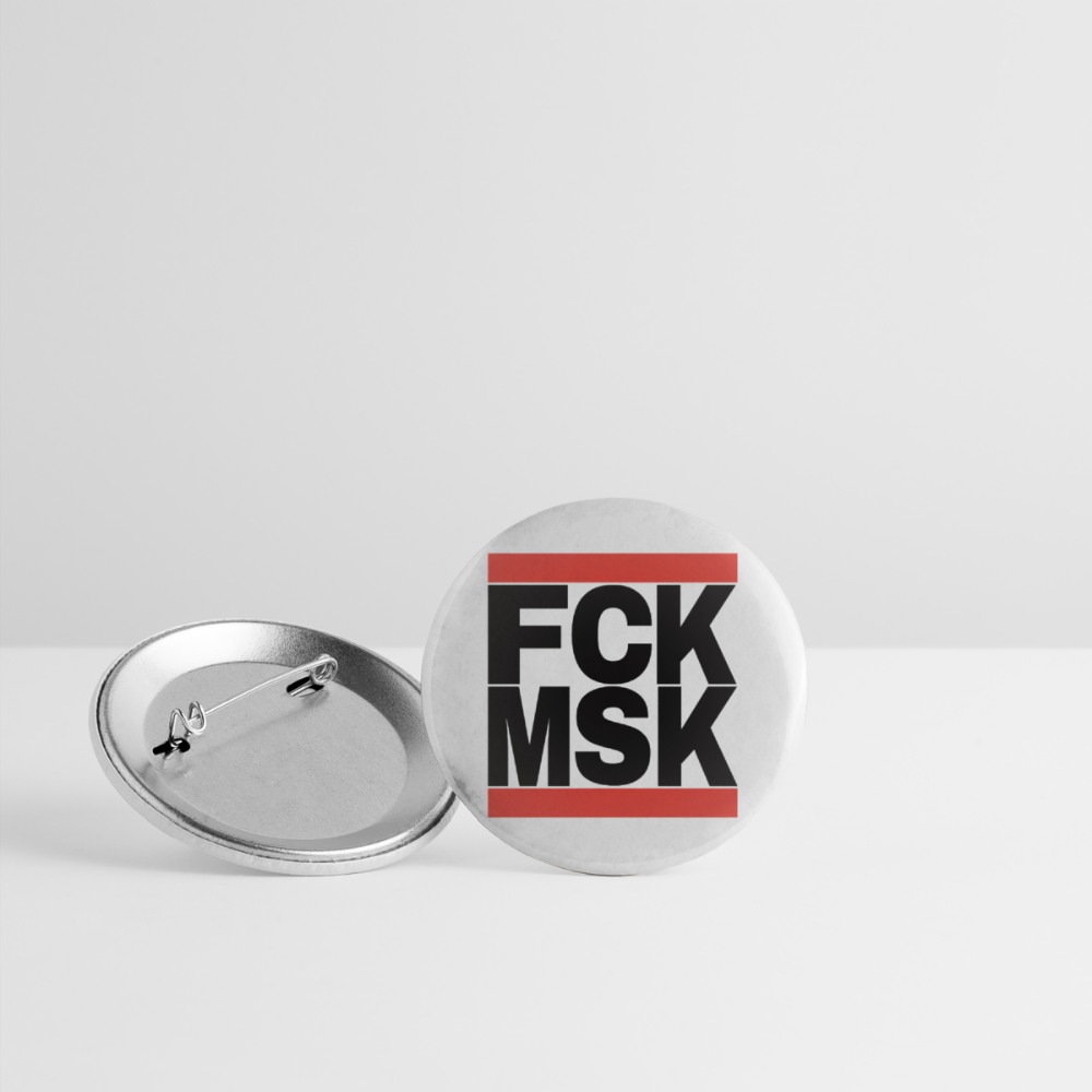 FCK MSK (schwarze Schrift) - Buttons klein 5x - Weiß