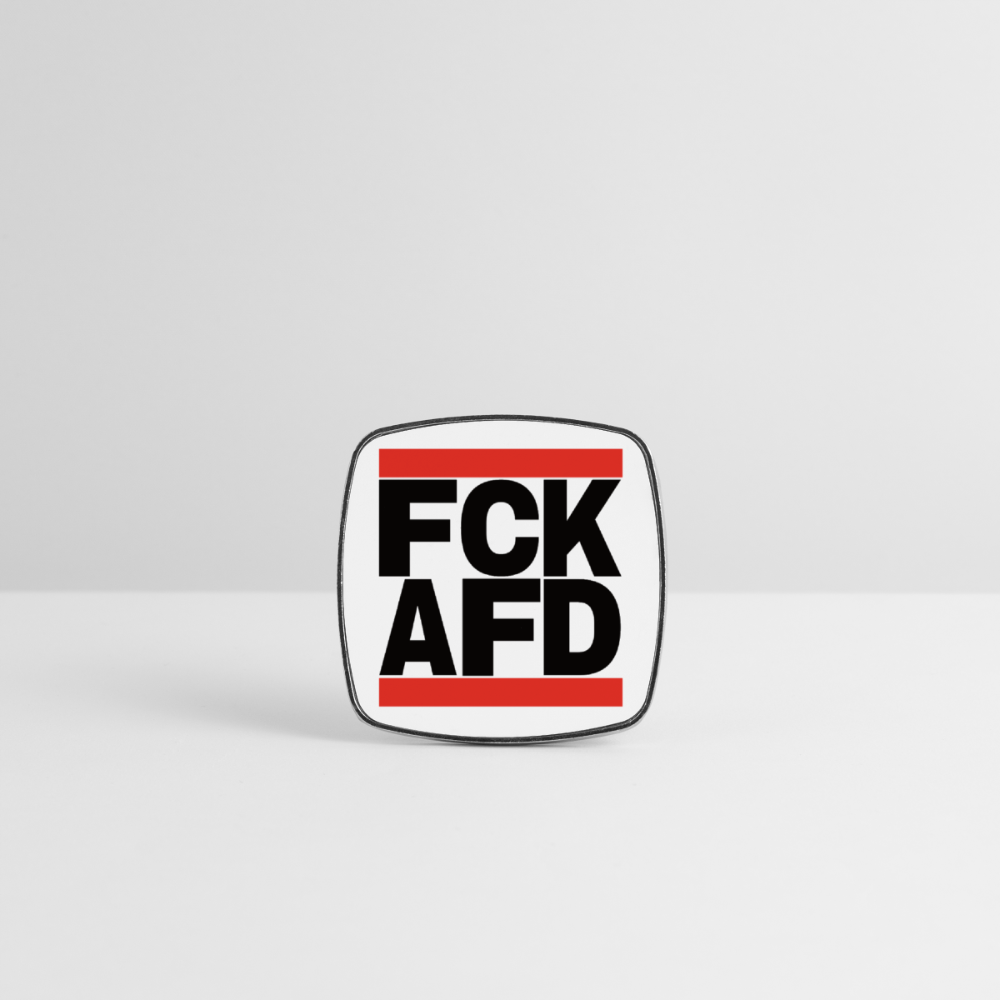 FCK AFD (schwarze Schrift) - Viereckiger Kühlschrankmagnet - Weiß