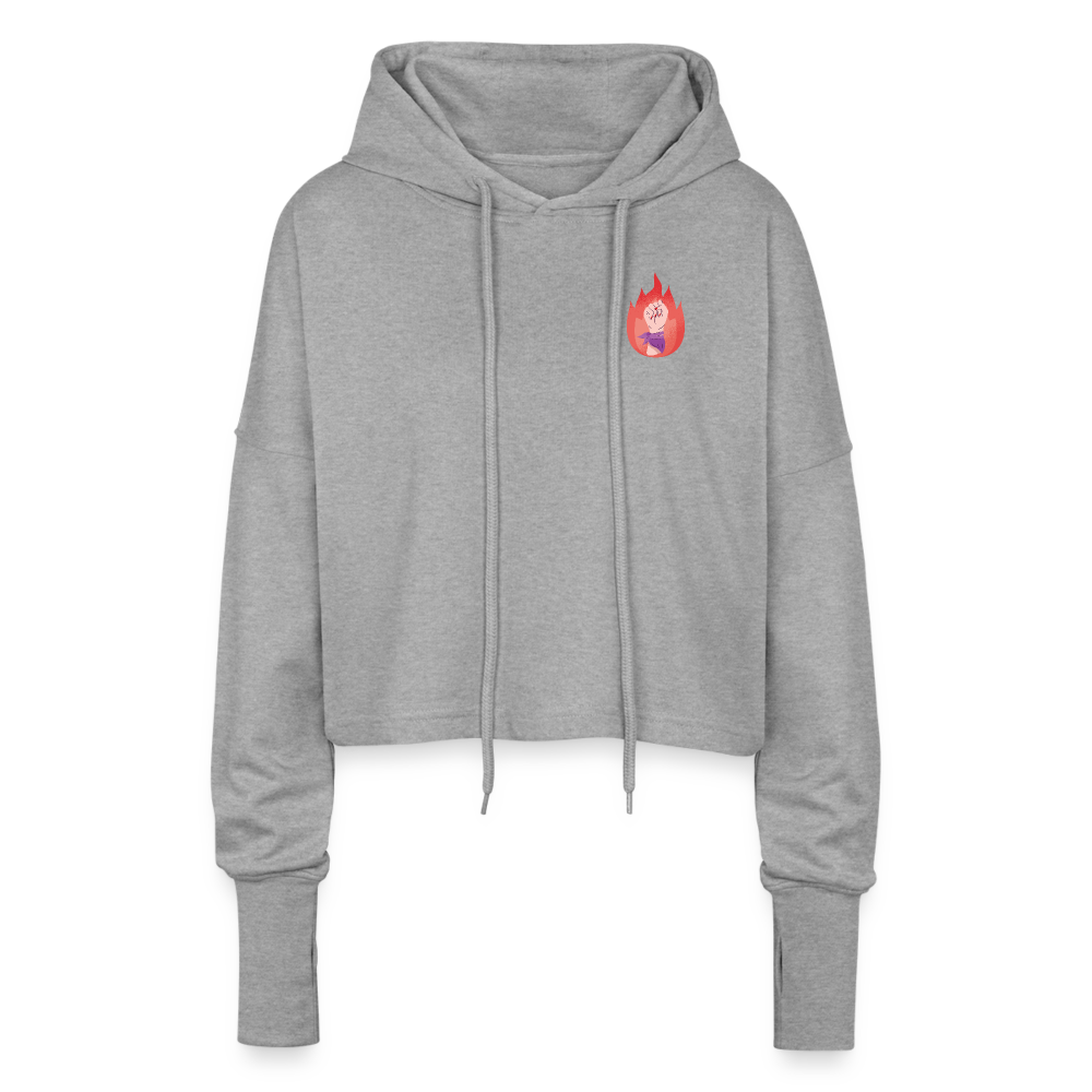 It's a Beautiful Day to Smash the Patriarchy Backprint "Frauen" Cropped Hoodie - Grau meliert