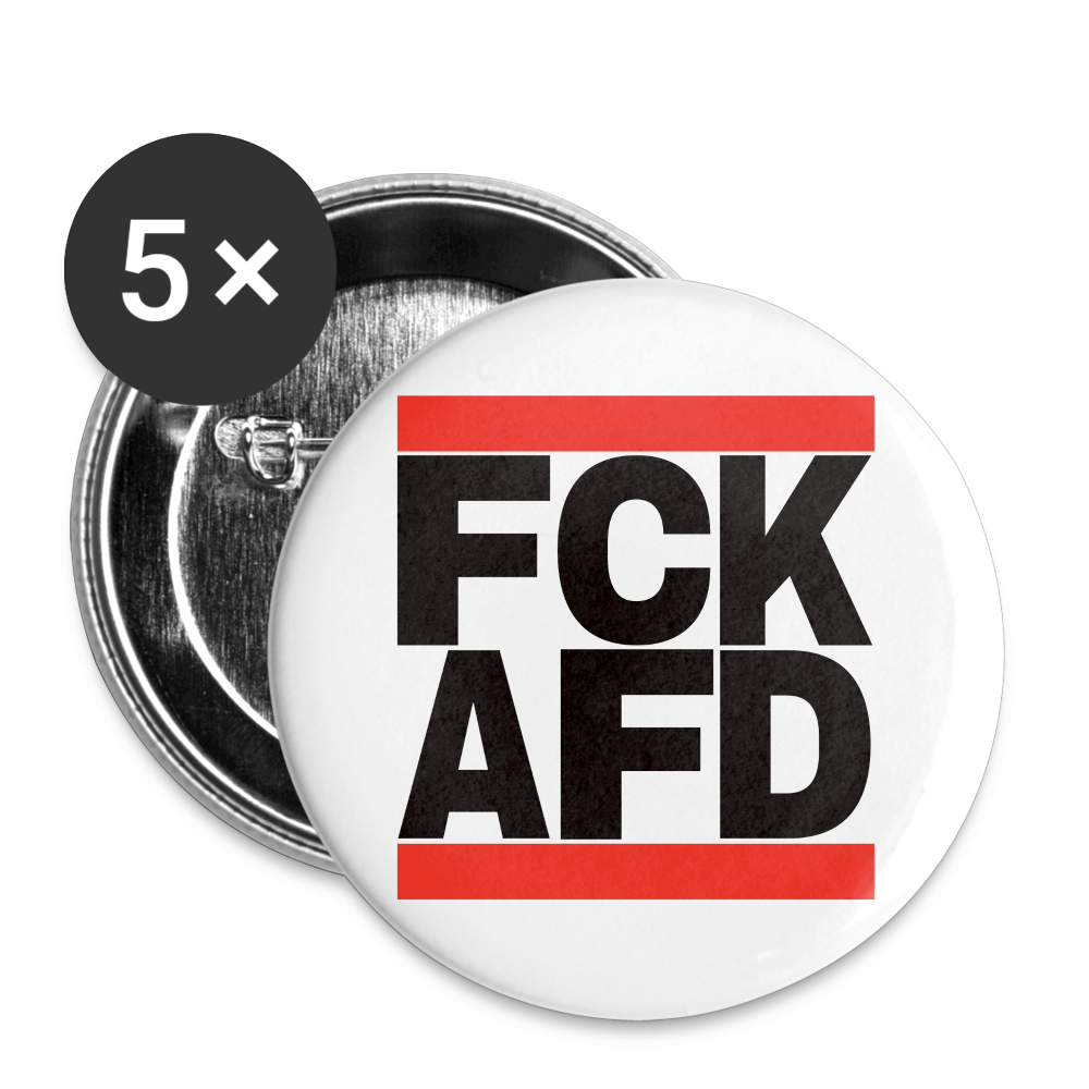 FCK AFD (schwarze Schrift) - Buttons klein 5x - Weiß