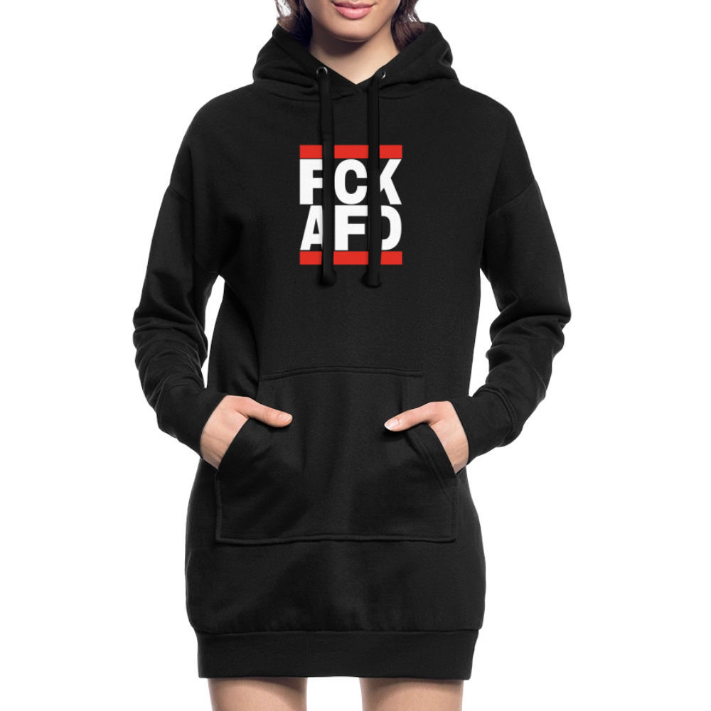 FCK AFD (weiße Schrift) - Hoodie-Kleid - Schwarz