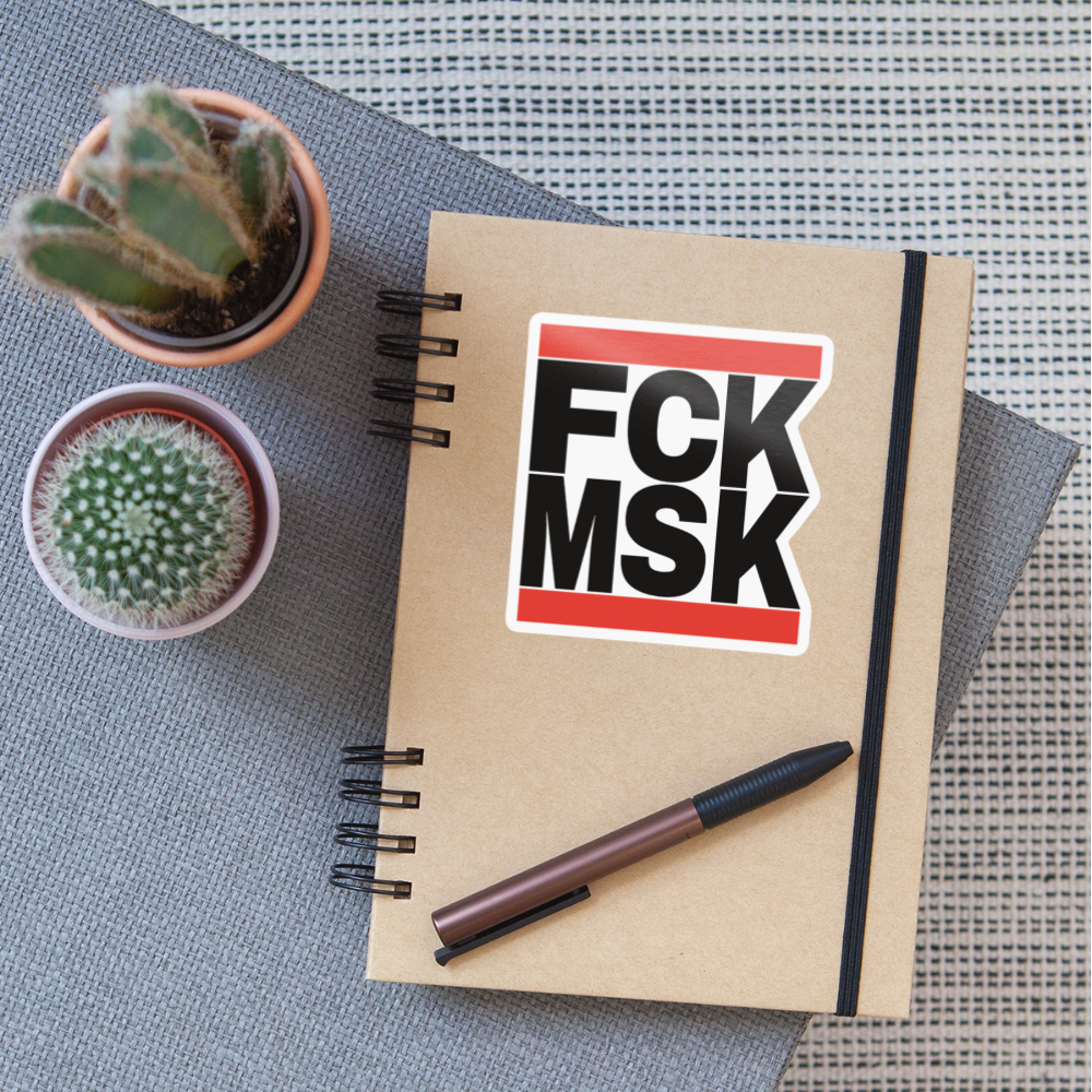 FCK MSK (schwarze Schrift) - Sticker (groß) - Weiß glänzend