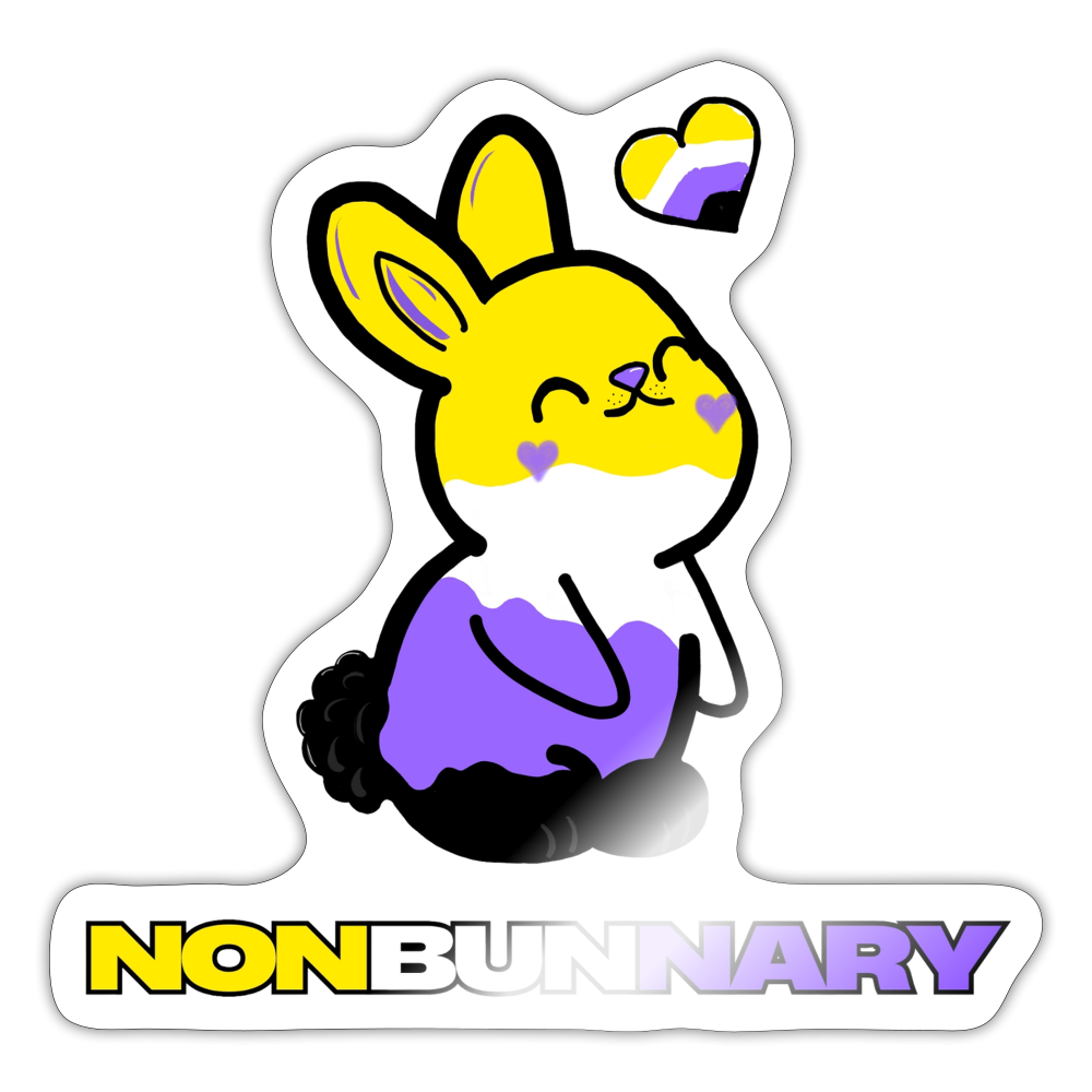 Nonbunnary Sticker (groß) - Weiß glänzend