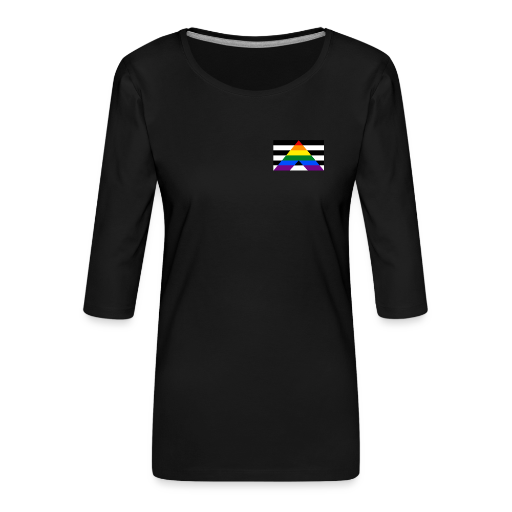 Straight Ally Pride Flag “Frauen” 3/4-Arm Shirt - Schwarz