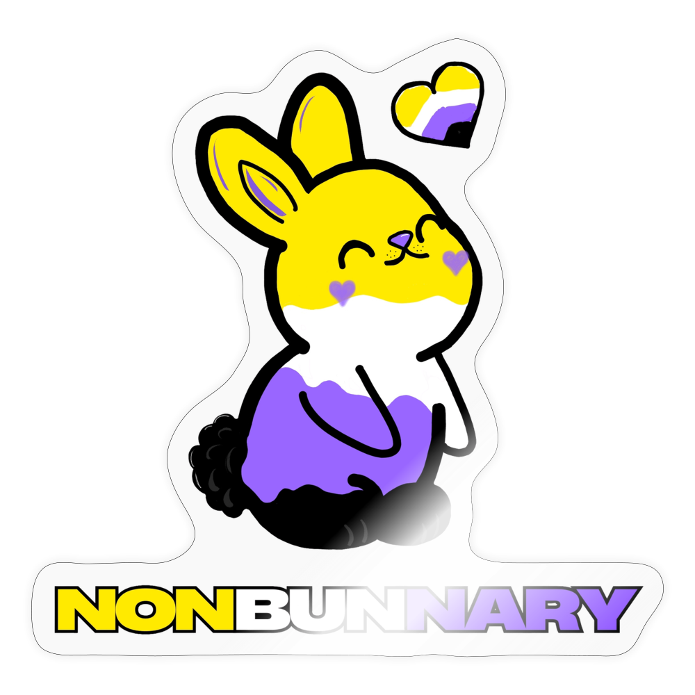 Nonbunnary Sticker (groß) - Transparent glänzend