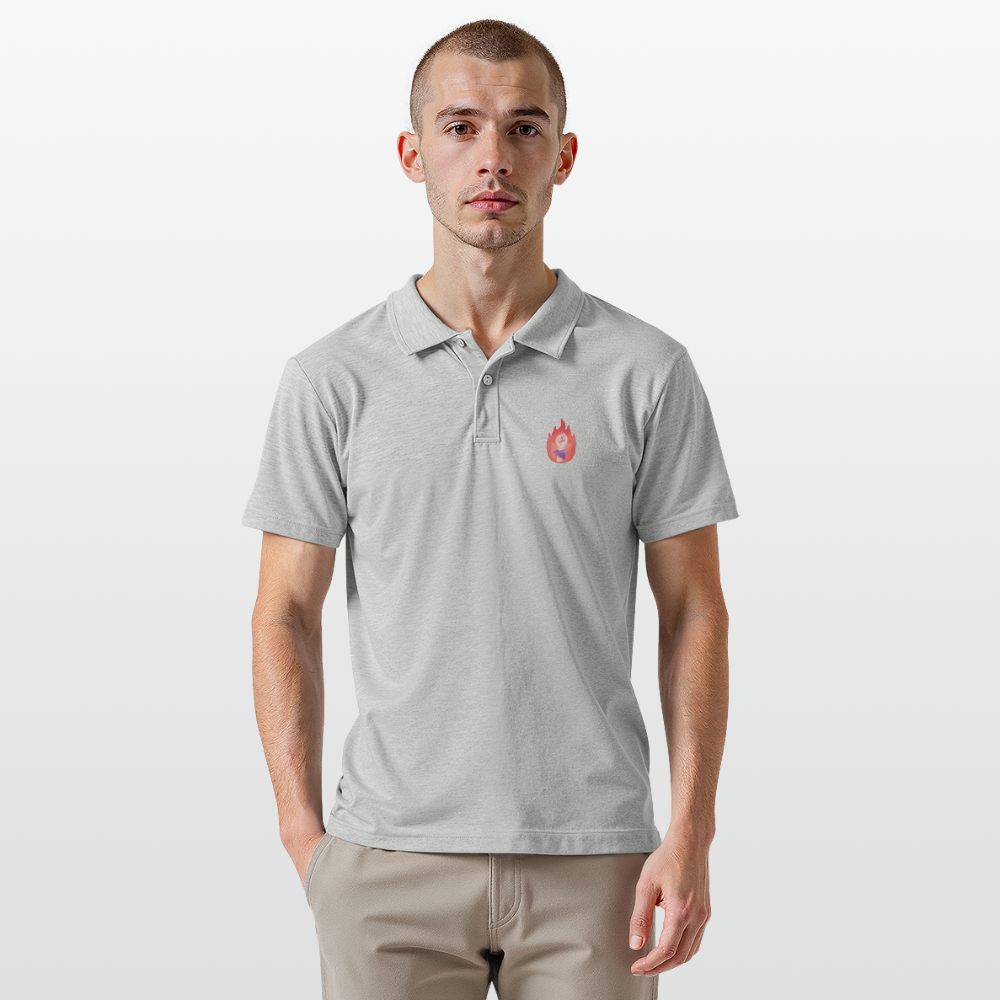 It's a Beautiful Day to Smash the Patriarchy Backprint "Männer" Polo Shirt - Grau meliert