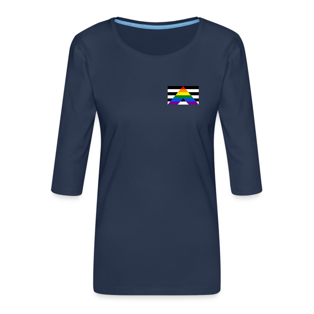 Straight Ally Pride Flag “Frauen” 3/4-Arm Shirt - Navy