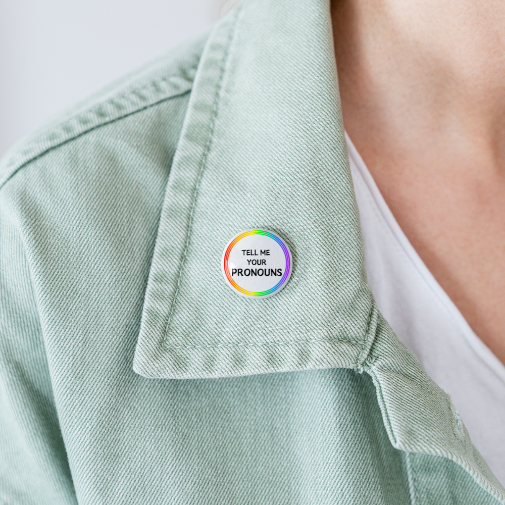 Tell me your Pronouns Regenbogenkreis - Buttons klein 5x - Weiß