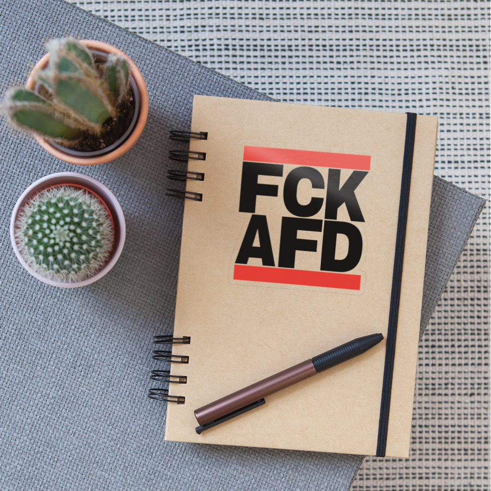 FCK AFD (schwarze Schrift) - Sticker (groß) - Transparent glänzend