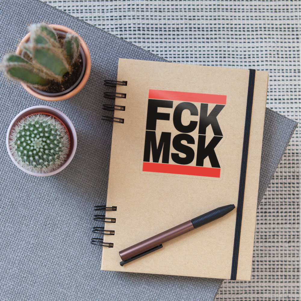 FCK MSK (schwarze Schrift) - Sticker (groß) - Transparent glänzend