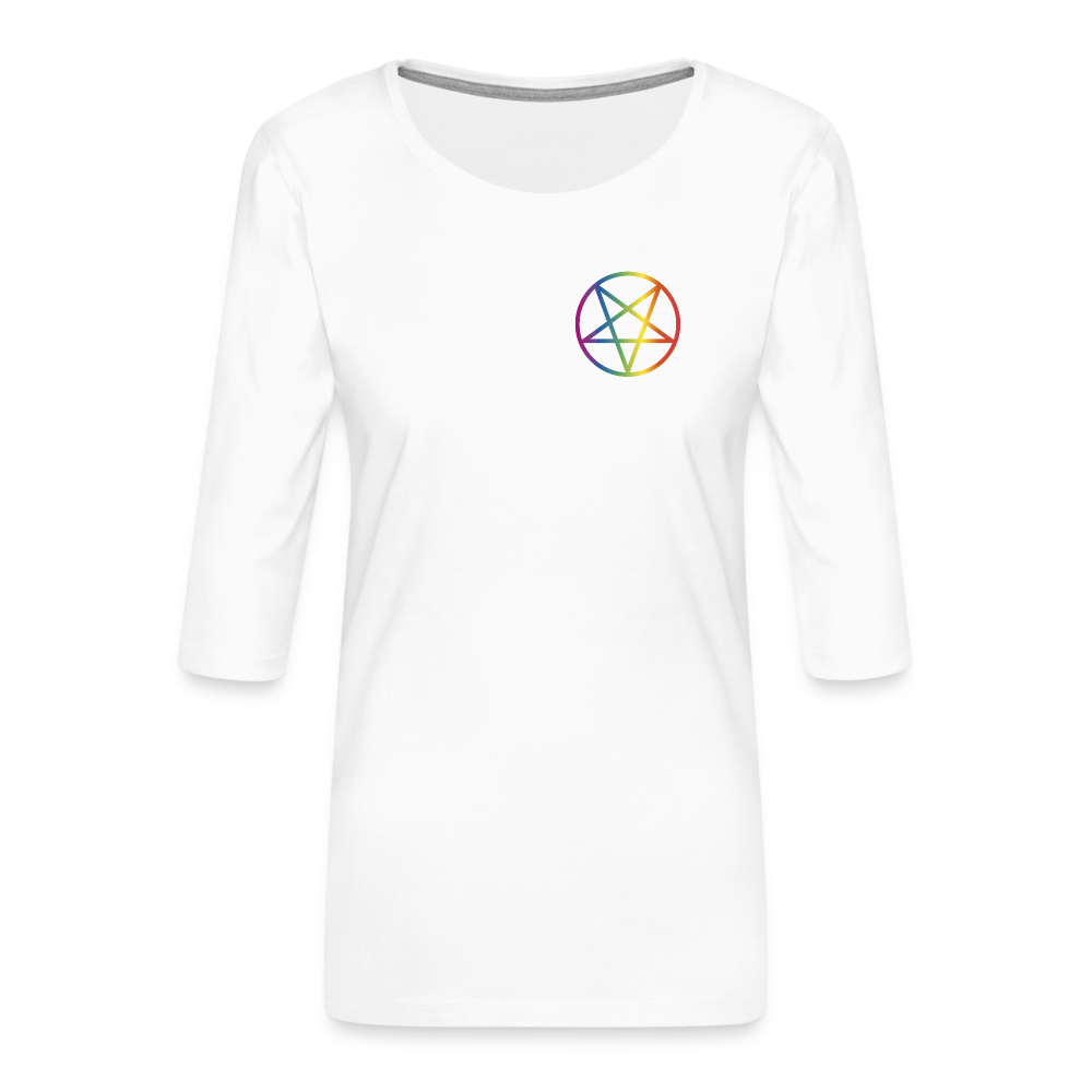 Regenbogen Pentagramm “Frauen” 3/4-Arm Shirt - Weiß