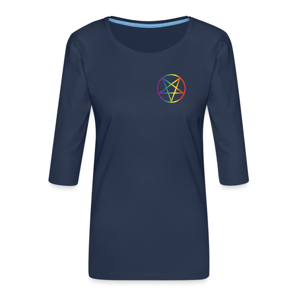 Regenbogen Pentagramm “Frauen” 3/4-Arm Shirt - Navy