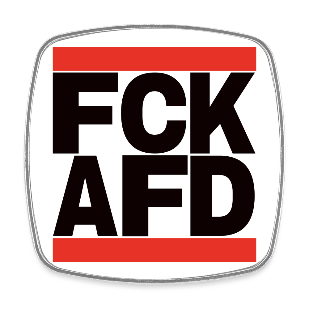 FCK AFD (schwarze Schrift) - Viereckiger Kühlschrankmagnet - Weiß