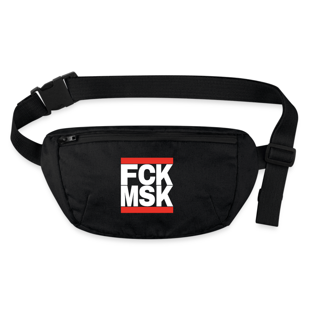 FCK MSK (weiße Schrift) - recycelte Gürteltasche - Schwarz