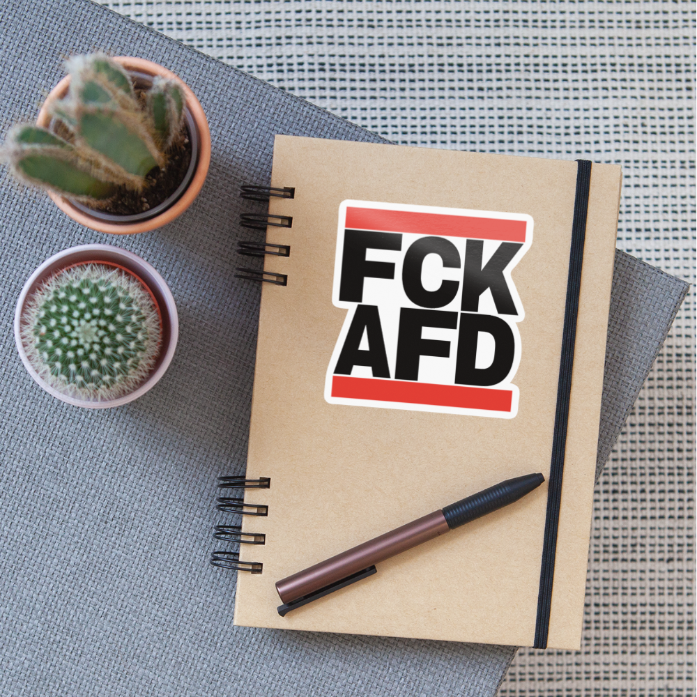 FCK AFD (schwarze Schrift) - Sticker (groß) - Weiß glänzend