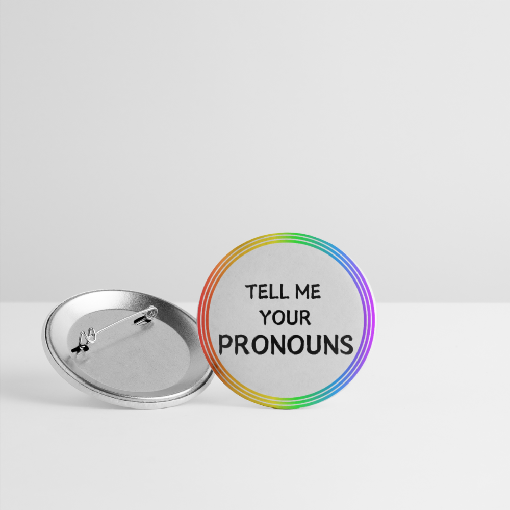 Tell me your Pronouns Regenbogenkreis - Buttons klein 5x - Weiß