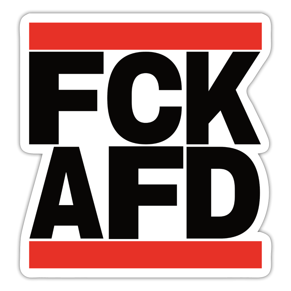 FCK AFD (schwarze Schrift) - Sticker (groß) - Mattweiß