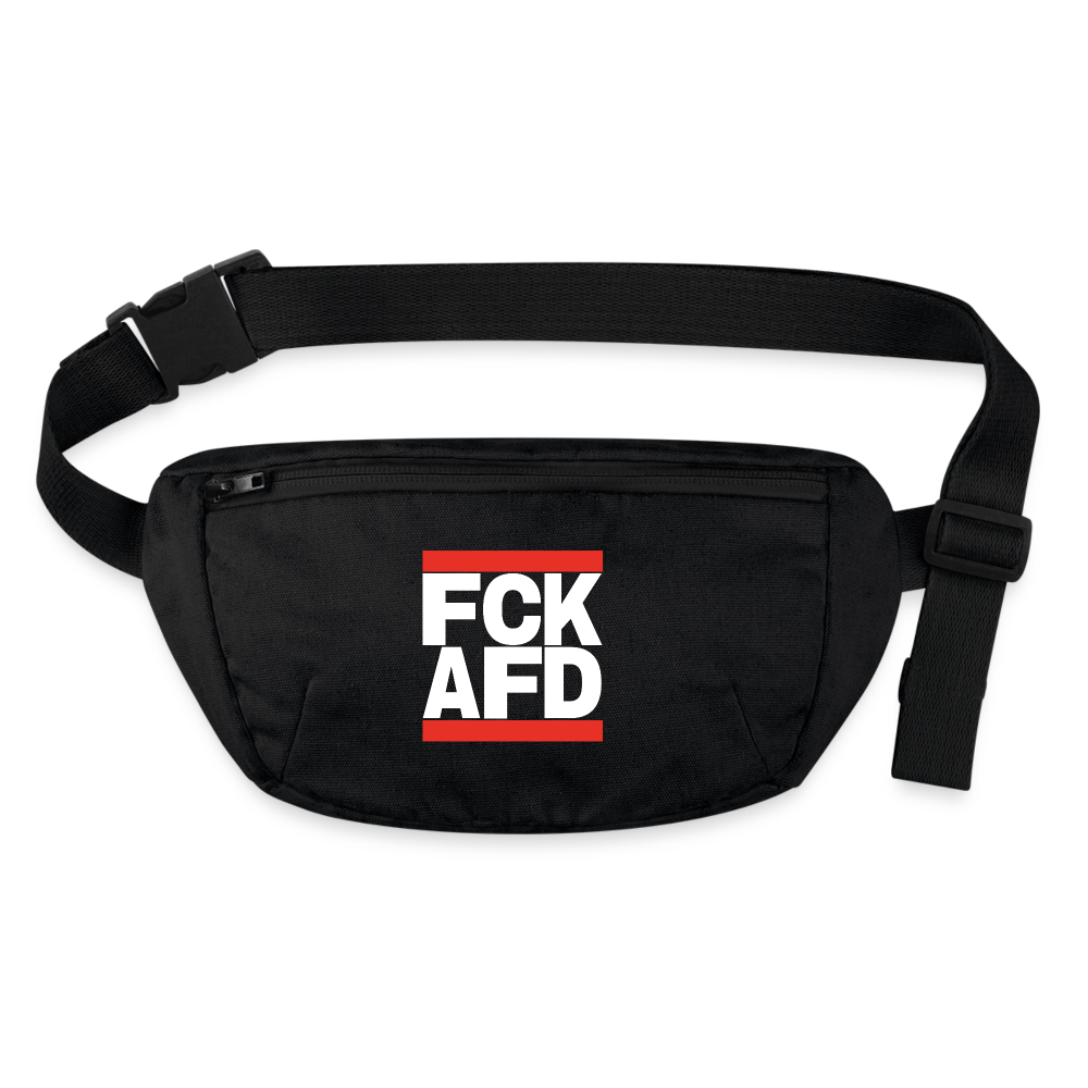 FCK AFD (weiße Schrift) - recycelte Gürteltasche - Schwarz