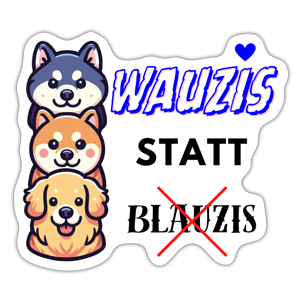 Wauzis statt Blauzis Sticker (groß) - Mattweiß