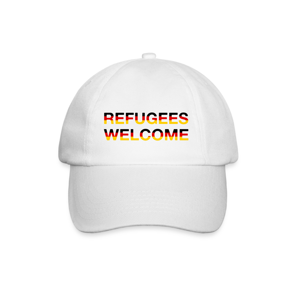 Refugees Welcome in Deutschlandfarben Baseballkappe - Weiß/Weiß