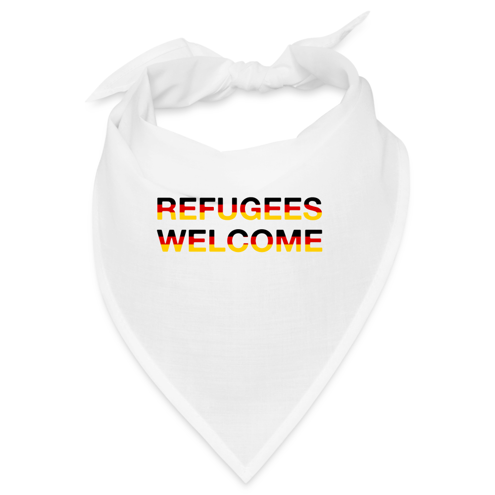 Refugees Welcome in Deutschlandfarben Bandana - Weiß