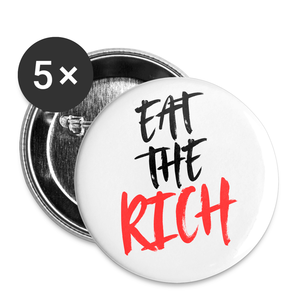 Eat the Rich "Skull Edition" - Buttons klein 5x - Weiß