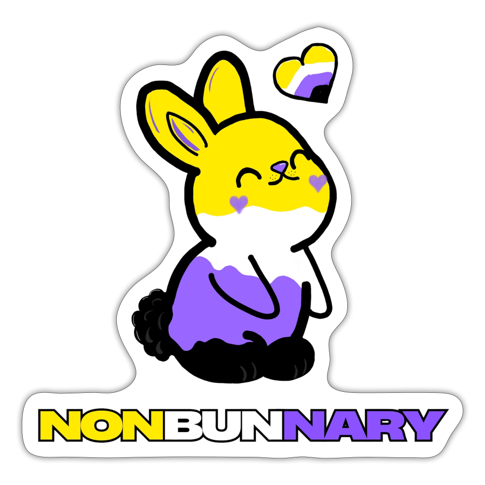 Nonbunnary Sticker (groß) - Mattweiß