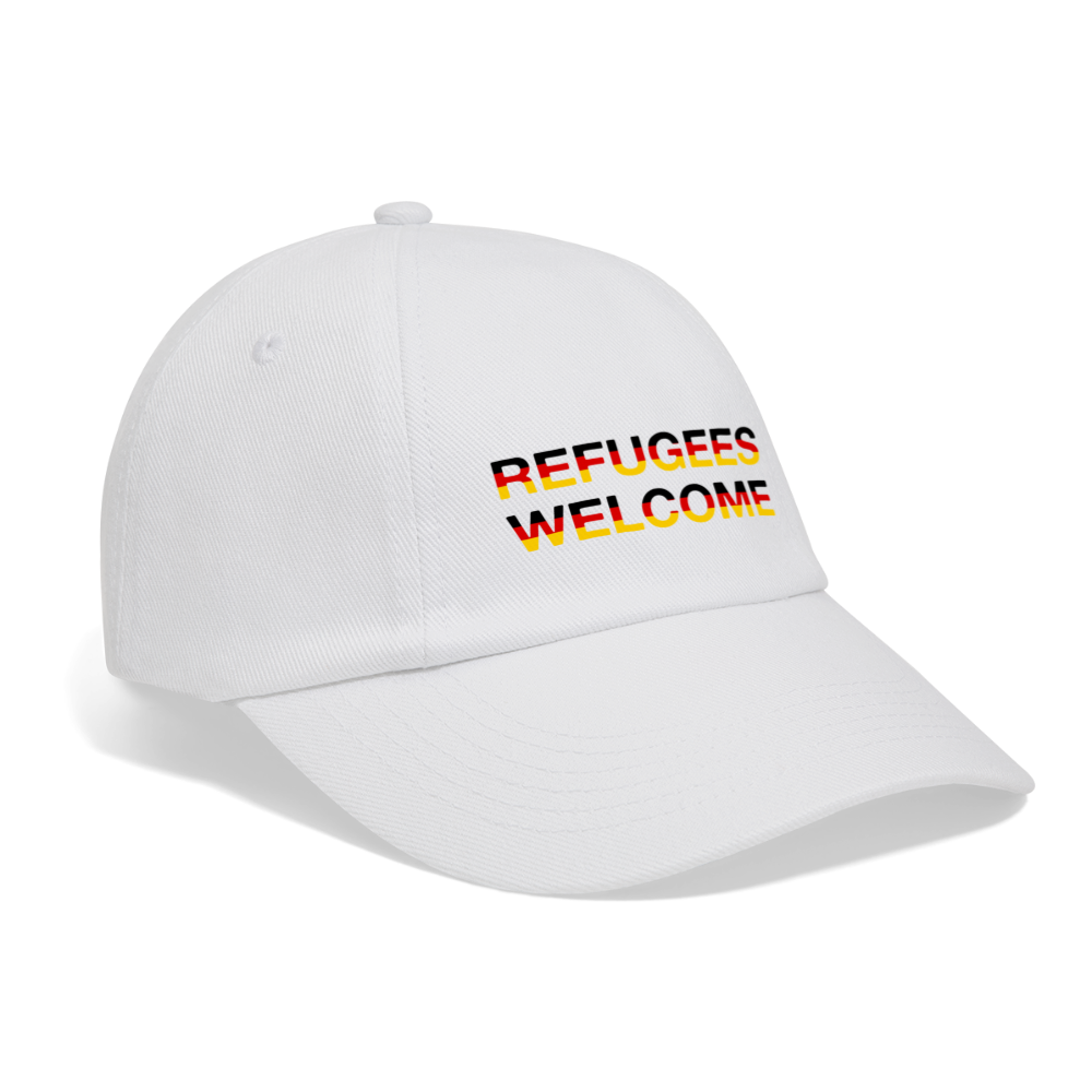 Refugees Welcome in Deutschlandfarben Baseballkappe - Weiß/Weiß