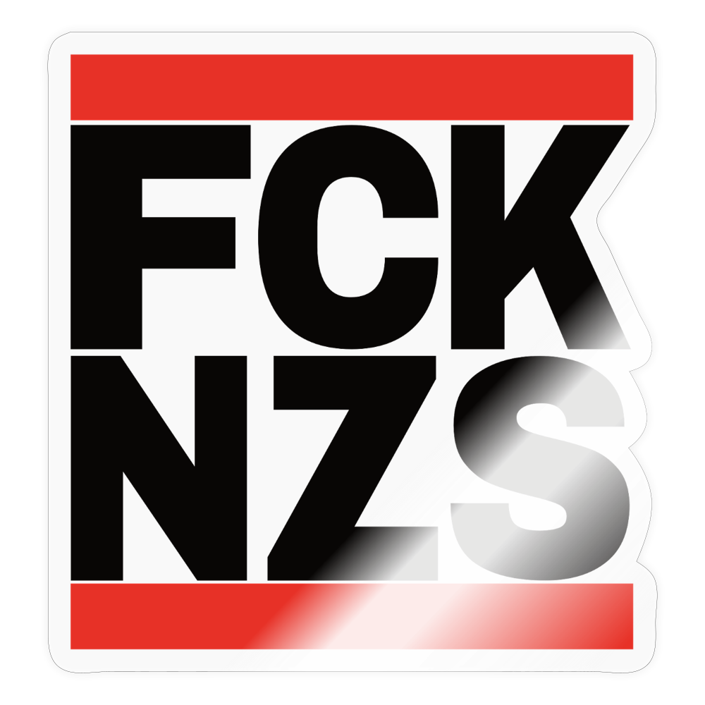 FCK NZS (schwarze Schrift) - Sticker (groß) - Transparent glänzend