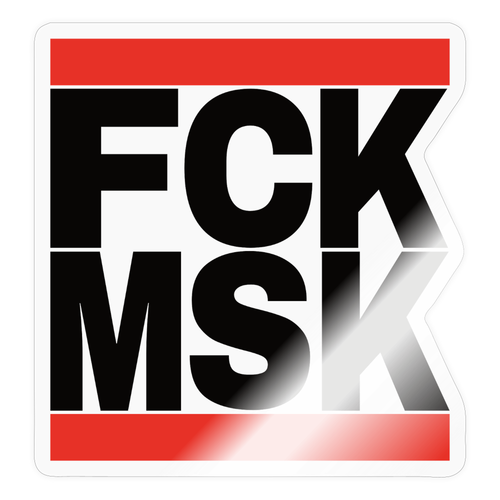 FCK MSK (schwarze Schrift) - Sticker (groß) - Transparent glänzend