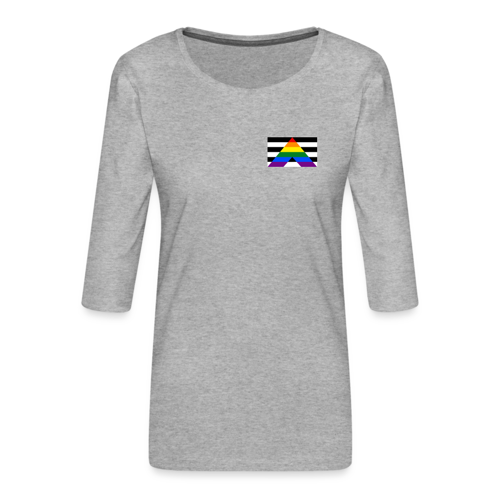 Straight Ally Pride Flag “Frauen” 3/4-Arm Shirt - Grau meliert