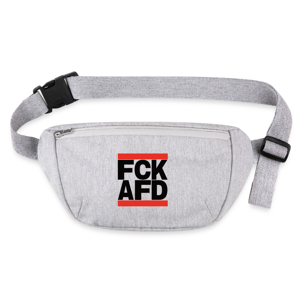 FCK AFD (schwarze Schrift) - recycelte Gürteltasche - Grau meliert