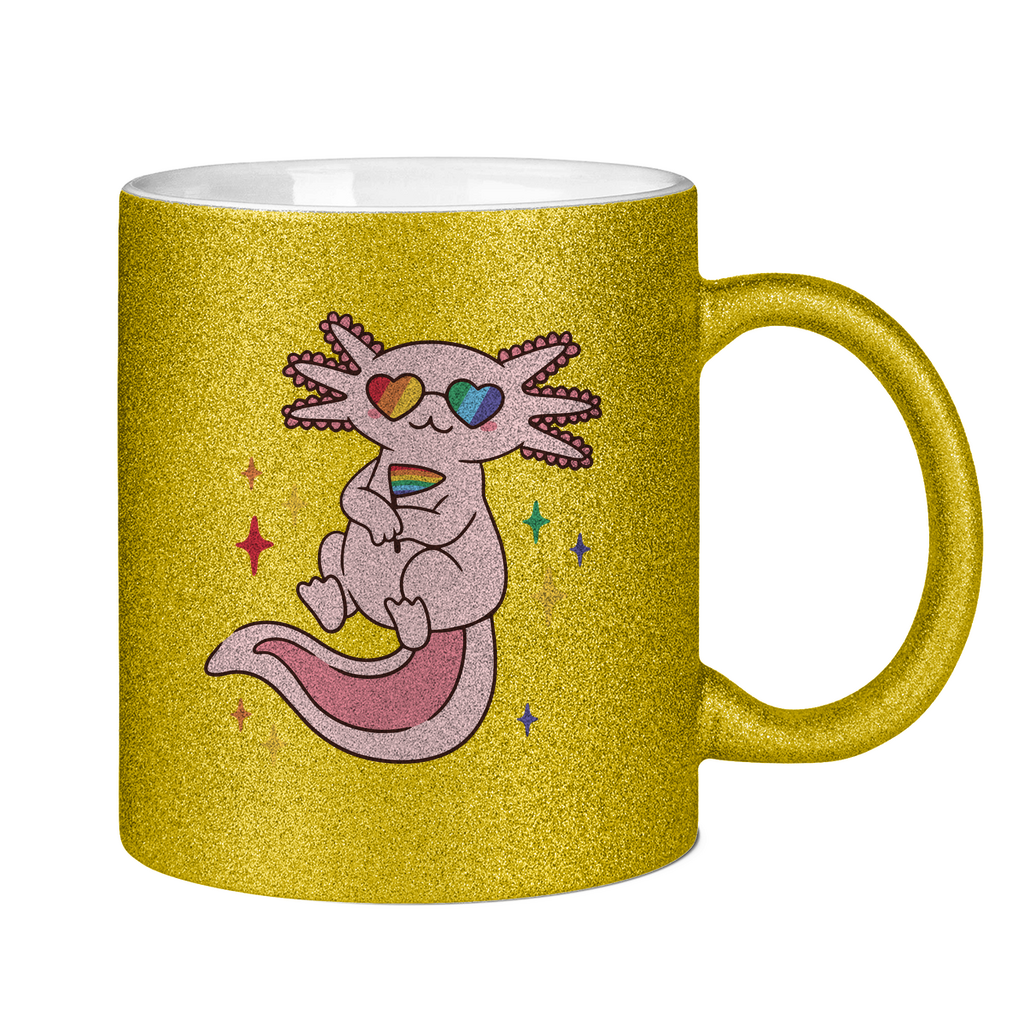 Pride Axolotl Tasse (glitzer)