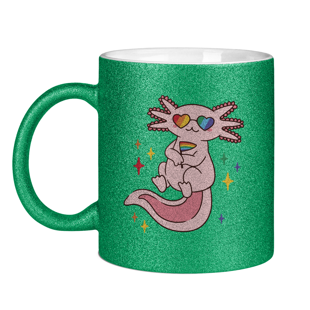 Pride Axolotl Tasse (glitzer)