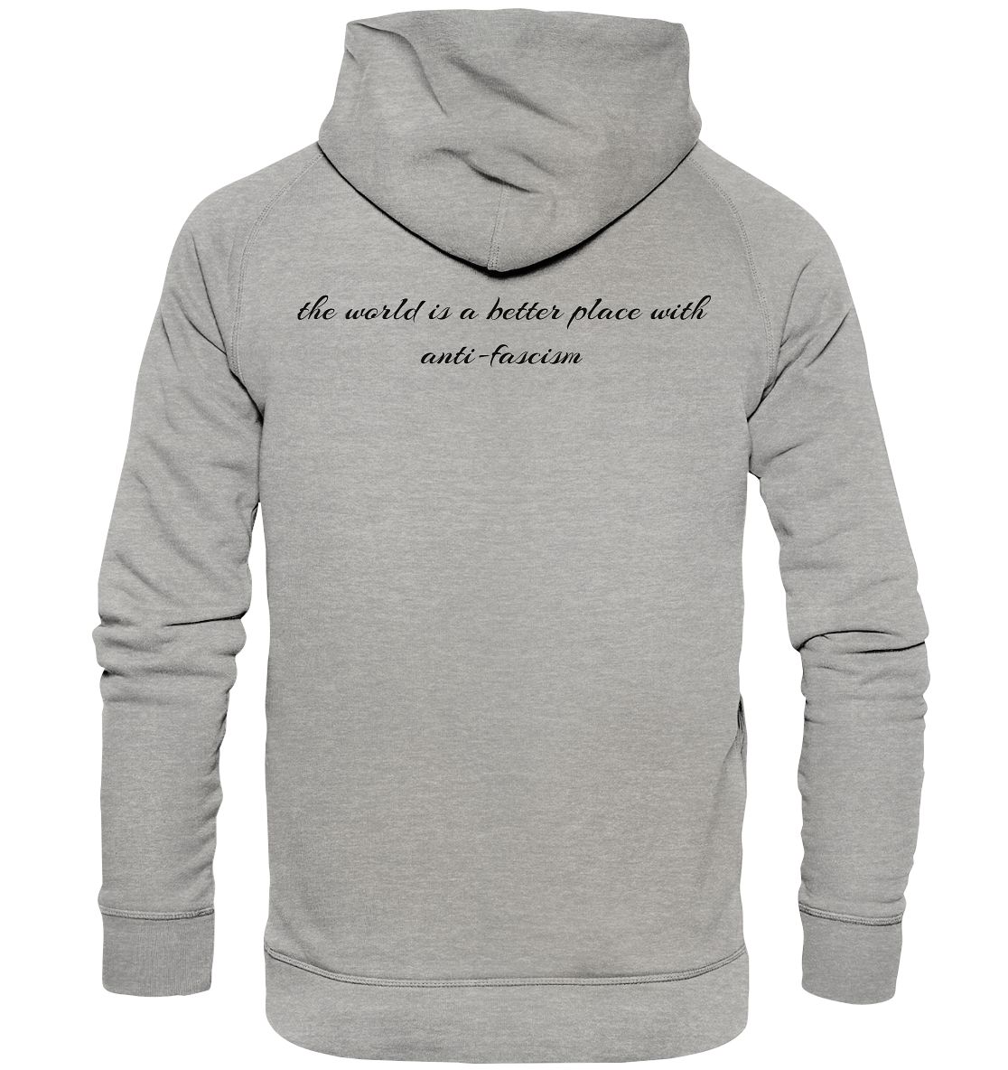 the world is a better place with anti-fascism Hoodie Backprint