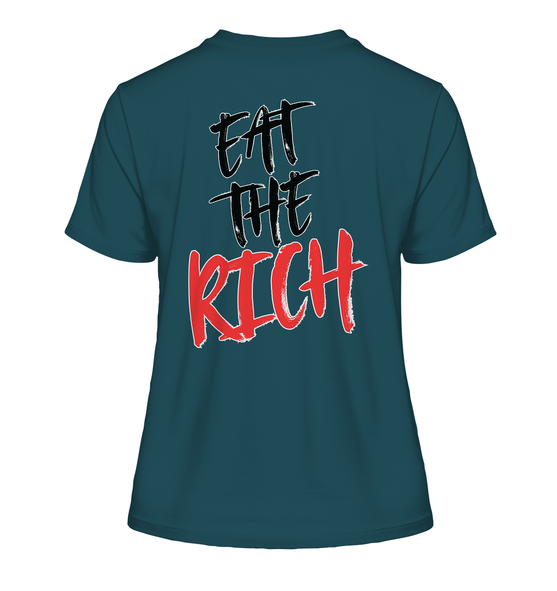 Eat the Rich "Skull Edition" Backprint - Fitted Ladies Organic Shirt