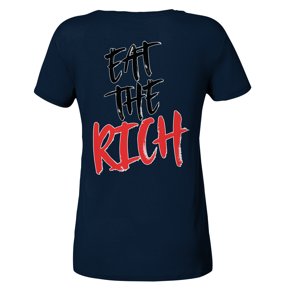 Eat the Rich "Skull Edition" Backprint - Ladies V-Neck Shirt