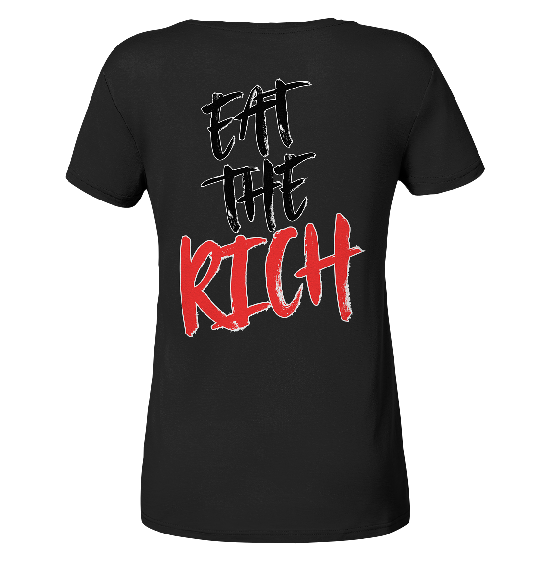 Eat the Rich "Skull Edition" Backprint - Ladies V-Neck Shirt