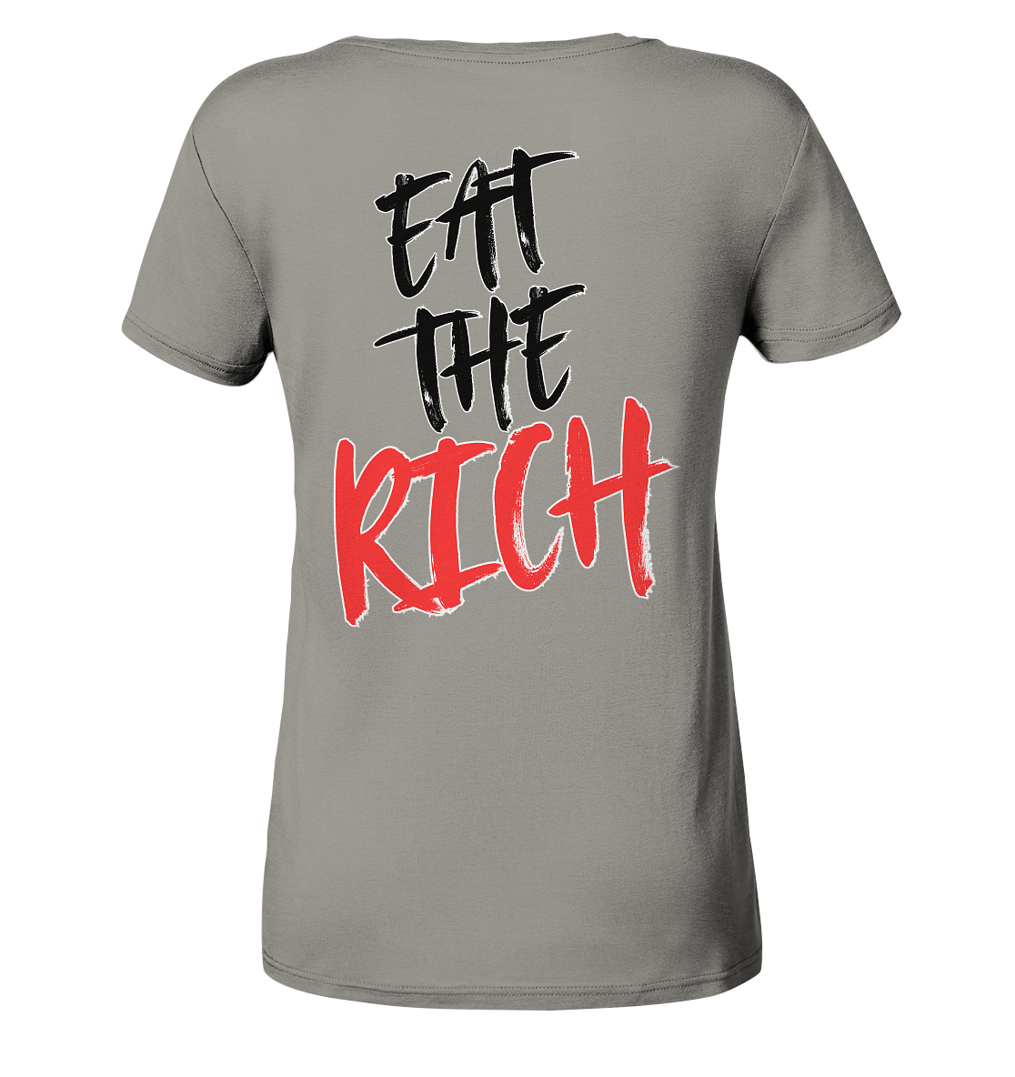 Eat the Rich "Skull Edition" Backprint - Ladies V-Neck Shirt