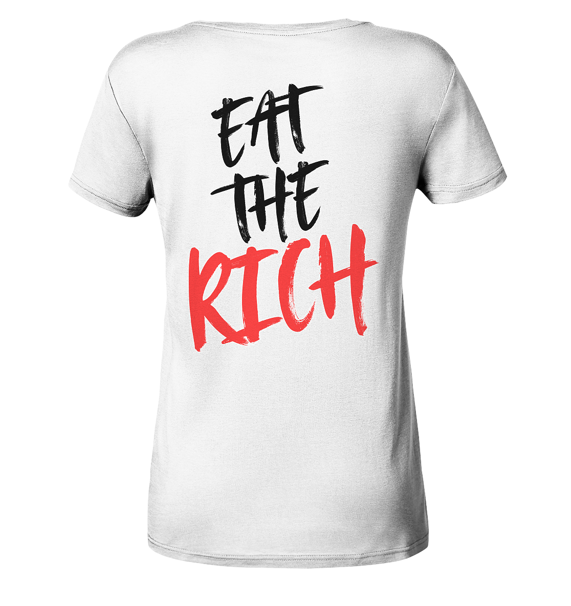 Eat the Rich "Skull Edition" Backprint - Ladies V-Neck Shirt