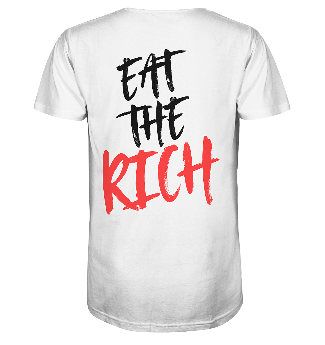 Eat the Rich "Skull Edition" Backprint - Mens Organic V-Neck Shirt