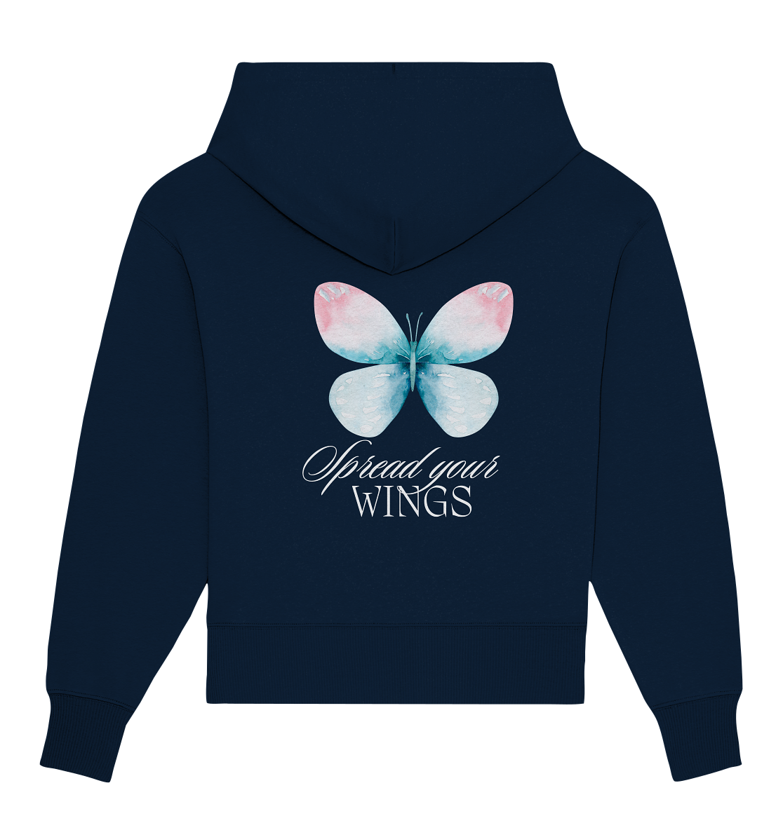 Spread your Wings (weiße Schrift) Oversize Hoodie