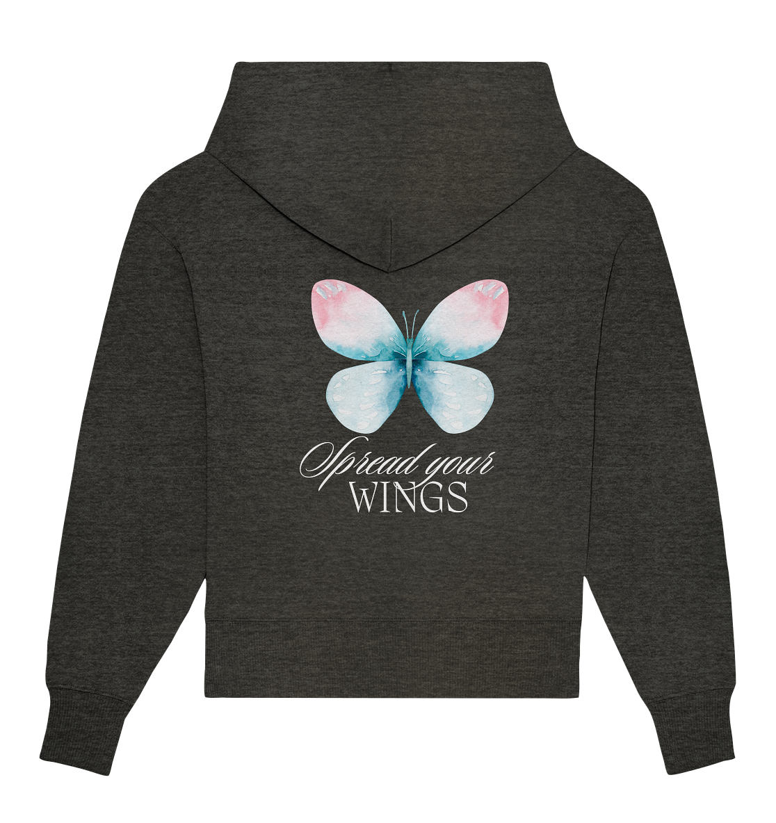 Spread your Wings (weiße Schrift) Oversize Hoodie