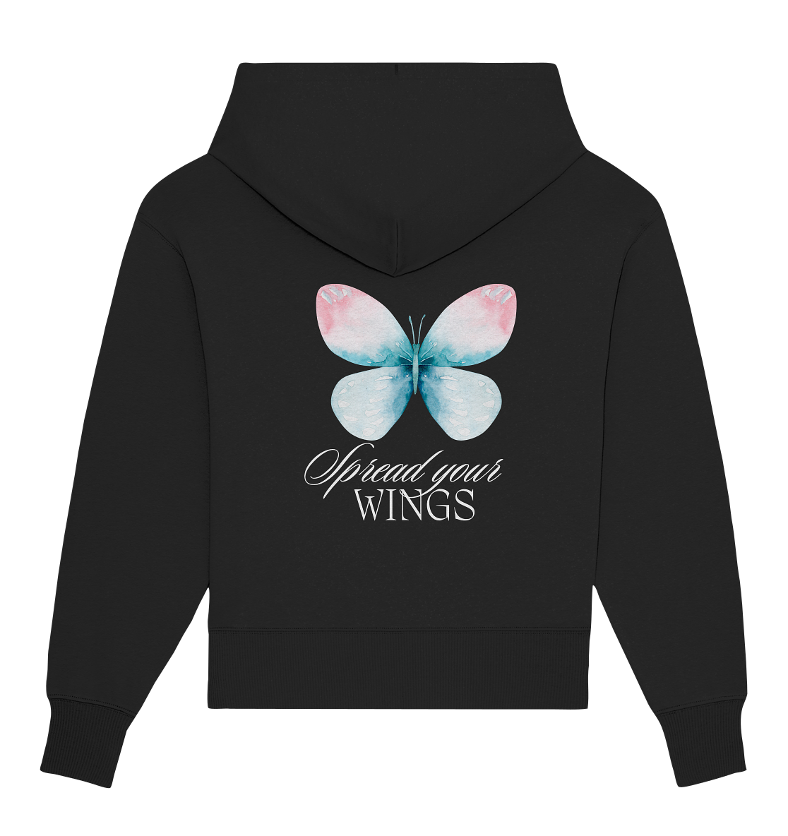 Spread your Wings (weiße Schrift) Oversize Hoodie