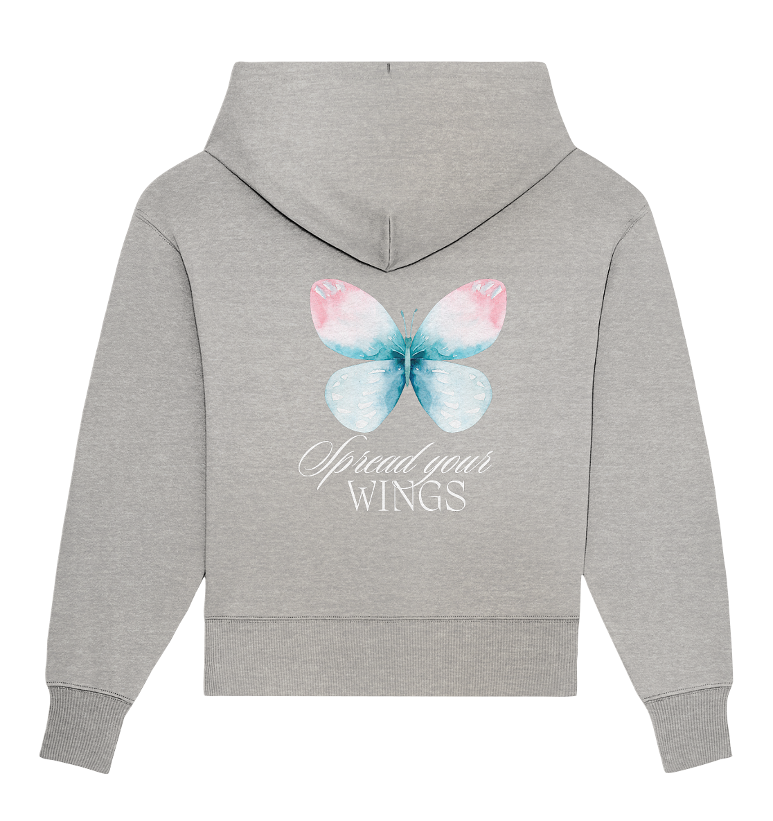 Spread your Wings (weiße Schrift) Oversize Hoodie