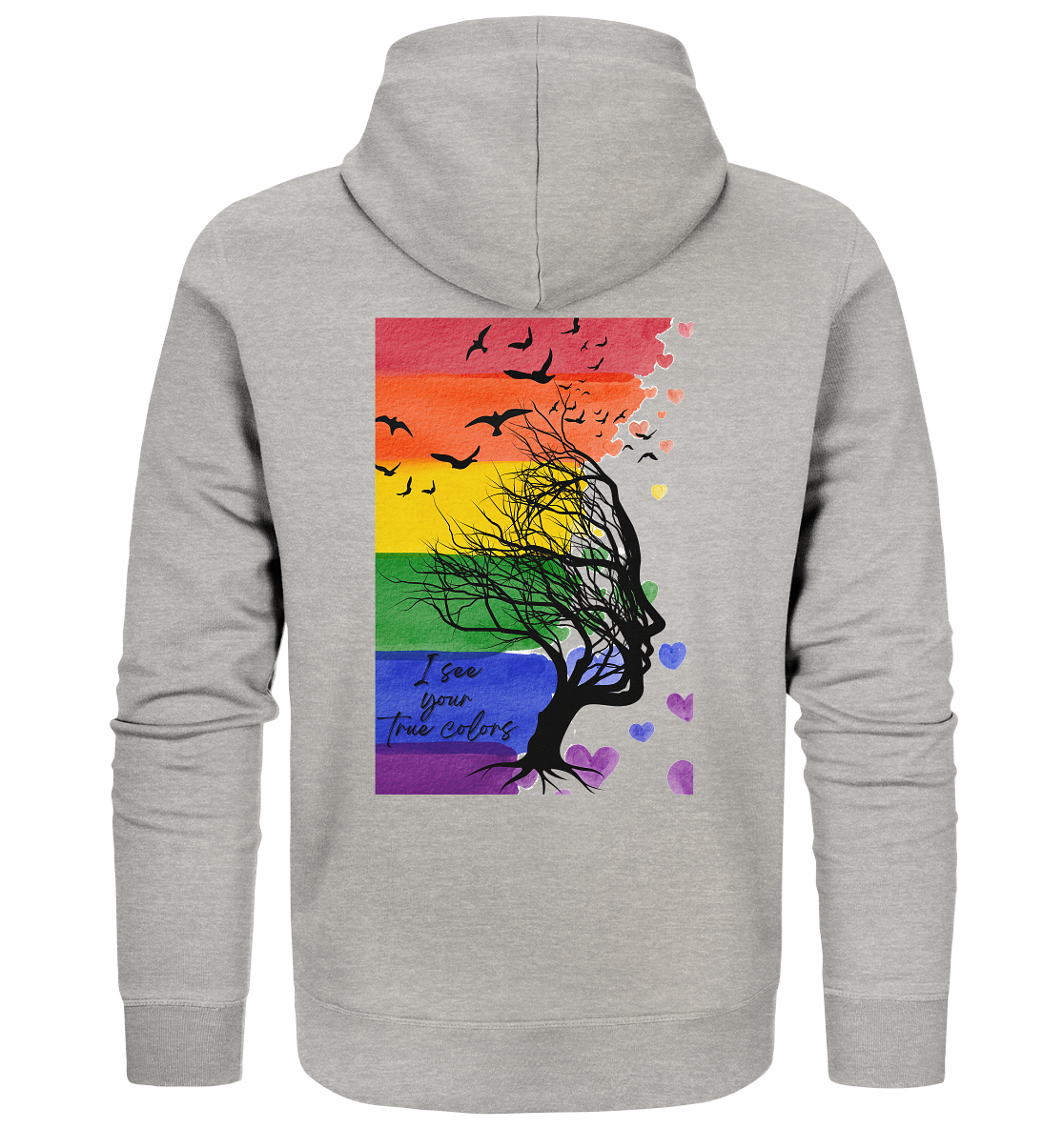 I see your True colors Unisex Sweatjacke Backprint