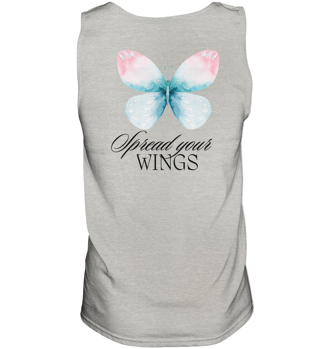 Spread your Wings (schwarze Schrift) “Männer” Tank-Top Backprint