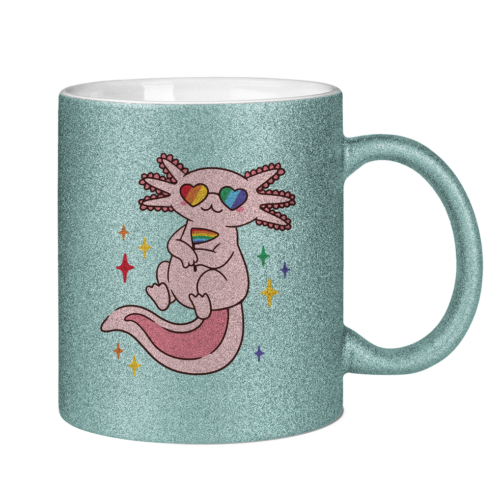 Pride Axolotl Tasse (glitzer)