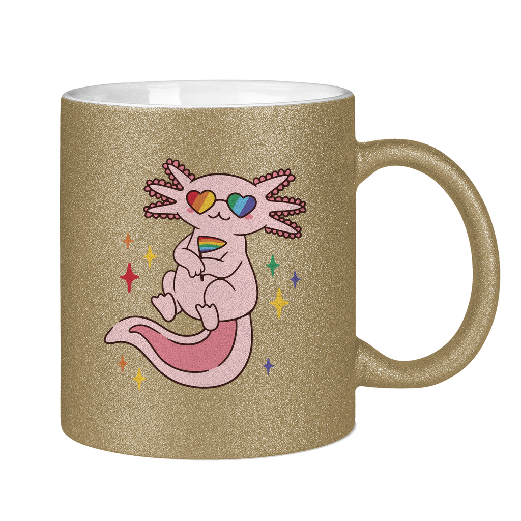 Pride Axolotl Tasse (glitzer)